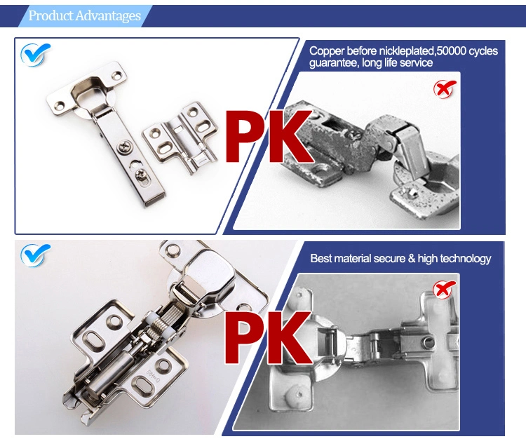 Furniture Hardware Accessories 3D Hydraulic Hinge Clip on Soft Close Hinge Concealed Cabinet Hinge for Furniture Fittings