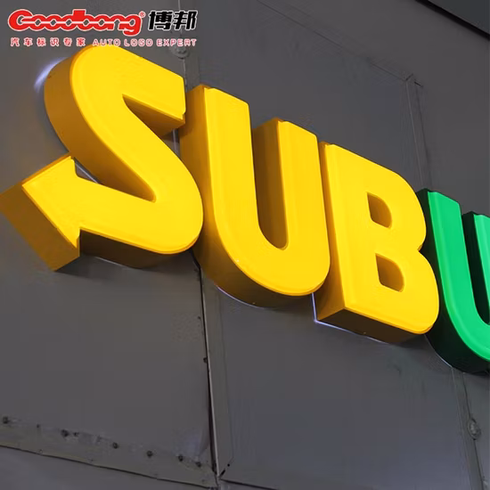 Panneaux électroniques publicitaires en acrylique éclairés par l'avant, panneau de lettrage Halo avec canal LED 3D